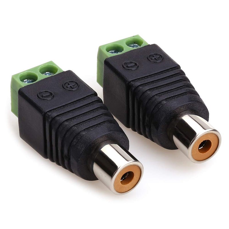 MOBOREST RCA Cable Audio Adapter, Phono RCA Male Plug to AV Screw Terminal Audio/Video Speaker Wire connectors Solderless Adapter (Solder Free RCA Female-2pack) - Image 5